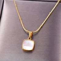 Heart Titanium Steel Inlaid Gold Necklace main image 5