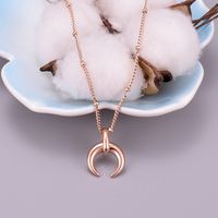 Wholesale Jewelry Horns Round Bead Chain Simple Titanium Steel Necklace Nihaojewelry main image 3