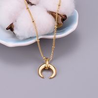 Wholesale Jewelry Horns Round Bead Chain Simple Titanium Steel Necklace Nihaojewelry main image 4