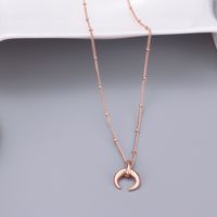 Wholesale Jewelry Horns Round Bead Chain Simple Titanium Steel Necklace Nihaojewelry main image 5