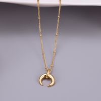 Wholesale Jewelry Horns Round Bead Chain Simple Titanium Steel Necklace Nihaojewelry main image 6