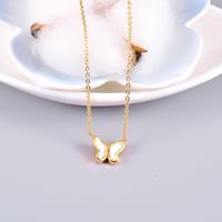 Wholesale Jewelry Retro White Shell Butterfly Clavicle Chain Necklace Nihaojewelry main image 3