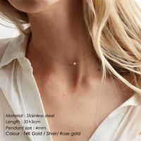 Stainless Steel 14K Gold Plated Fashion Plating U Shape Artificial Pearls Necklace main image 4