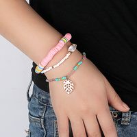 Großhandel Schmuck Blatt Anhänger Farbe Scheibe Perlen Armband Set Nihaojewelry main image 1