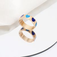 Wholesale Jewelry Simple Heart Drop Oil Alloy Ring Nihaojewelry main image 3