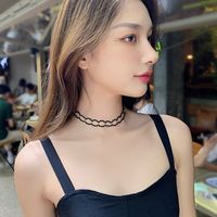 Wholesale Jewelry Simple Black Circle Beads Clavicle Chain Necklace Nihaojewelry main image 3