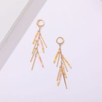 Wholesale Jewelry Orange Rice Bead Tassel Earrings Nihaojewelry main image 1