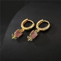 Wholesale Jewelry Copper Zircon Rose Earrings Nihaojewelry main image 4