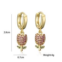 Wholesale Jewelry Copper Zircon Rose Earrings Nihaojewelry main image 5