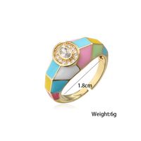 Nihaojewelry Wholesale Jewelry Fashion Colorful Dripping Open Gold-plated Copper Ring main image 5