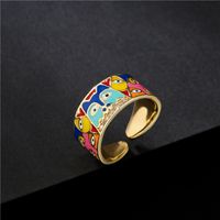 Nihaojewelry Wholesale Jewelry Fashion Dripping Eye Copper Zircon Opening Ring main image 1