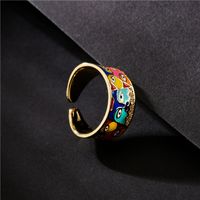 Nihaojewelry Bijoux En Gros Mode Œil Dégoulinant Bague D&#39;ouverture En Zircon De Cuivre main image 3