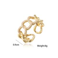 Nihaojewelry Wholesale Jewelry Copper Micro-inlaid Zircon Cuban Chain Shape Open Ring main image 5
