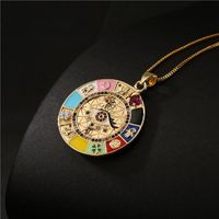Wholesale Jewelry Bohemian Style Eye Pattern Pendant Copper Inlaid Zircon Necklace Nihaojewelry main image 4