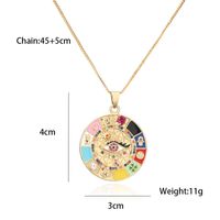 Wholesale Jewelry Bohemian Style Eye Pattern Pendant Copper Inlaid Zircon Necklace Nihaojewelry main image 5