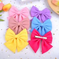 Wholesale Jewelry Solid Color Satin Fabric Chiffon Bow Hairpin Set Nihaojewelry main image 6