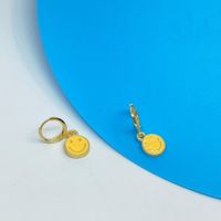 Wholesale Jewelry Smiley Yellow Smile Copper Earrings Nihaojewelry main image 3