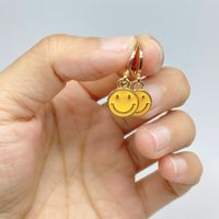 Wholesale Jewelry Smiley Yellow Smile Copper Earrings Nihaojewelry main image 5