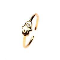 Nihaojewelry Wholesale Jewelry New Trendy Inlaid Zircon Palm Ring main image 4
