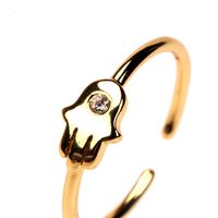 Nihaojewelry Wholesale Jewelry New Trendy Inlaid Zircon Palm Ring main image 5