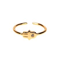 Nihaojewelry Wholesale Jewelry New Trendy Inlaid Zircon Palm Ring main image 6