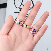 Nihaojewelry Wholesale Jewelry Simple Dripping Oil Smiley Face Flower Heart Star Ring main image 5