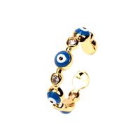 Nihaojewelry Wholesale Jewelry Retro Enamel Eyeball Copper Inlaid Zircon Open Ring main image 1