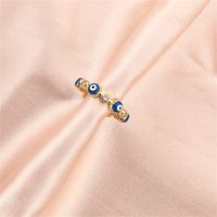 Nihaojewelry Wholesale Jewelry Retro Enamel Eyeball Copper Inlaid Zircon Open Ring main image 4