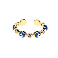 Nihaojewelry Wholesale Jewelry Retro Enamel Eyeball Copper Inlaid Zircon Open Ring main image 5