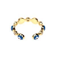 Nihaojewelry Wholesale Jewelry Retro Enamel Eyeball Copper Inlaid Zircon Open Ring main image 6