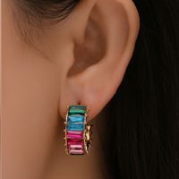 Wholesale Jewelry Geometric Alloy Color Diamond Earrings Nihaojewelry main image 1