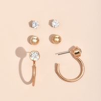 Vente En Gros Bijoux Diamants Simples Boucles D&#39;oreilles Diamant Rond Nihaojewelry main image 1