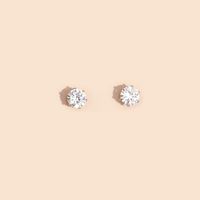 Vente En Gros Bijoux Diamants Simples Boucles D&#39;oreilles Diamant Rond Nihaojewelry main image 3