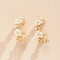 Wholesale Jewelry Lily Flower Petal Earrings C-shaped Earrings Nihaojewelry main image 4