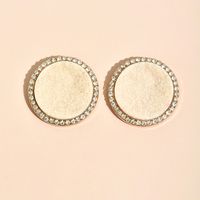 Wholesale Jewelry Frosted Button Round Diamond Earrings Nihaojewelry main image 4
