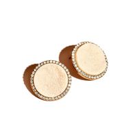 Wholesale Jewelry Frosted Button Round Diamond Earrings Nihaojewelry main image 6