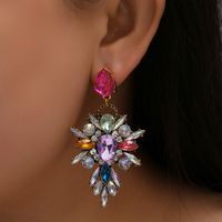 Wholesale Jewelry Retro Metal Diamond Pendant Earrings Nihaojewelry main image 2