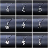 Vente En Gros Bijoux Collier Étiquette Géométrique Creuse En Acier Inoxydable Nihaojewelry main image 2