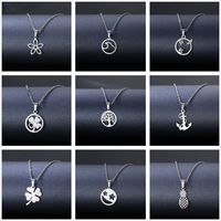 Wholesale Jewelry Stainless Steel Hollow Geometric Tag Necklace Nihaojewelry main image 1