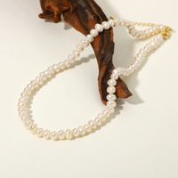 Großhandel Schmuck Barocke Perle Kupfer Vergoldete Halskette Nihaojewelry main image 5