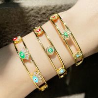 Wholesale Jewelry Devil's Eye Copper Inlaid Zircon Open Bracelet Nihaojewelry main image 2