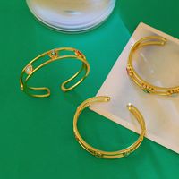 Wholesale Jewelry Devil's Eye Copper Inlaid Zircon Open Bracelet Nihaojewelry main image 6