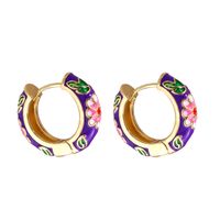 Vente En Gros Bijoux Motif Fleur Boucles D&#39;oreilles En Cuivre Plaqué Or Multicolore Nihaojewelry main image 1
