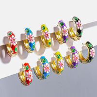 Vente En Gros Bijoux Motif Fleur Boucles D&#39;oreilles En Cuivre Plaqué Or Multicolore Nihaojewelry main image 6