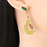 Wholesale Jewelry Fruit Half Of Pear Full Of Diamond Drop Earrings Nihaojewelry main image 3