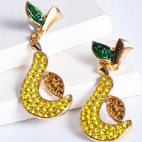 الجملة مجوهرات الفاكهة نصف الكمثرى كامل من الماس قطرة الأقراط Nihaojewelry main image 5