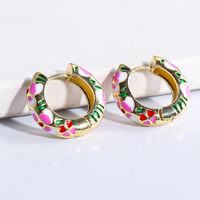 الجملة مجوهرات هندسية القلب نمط متعدد الألوان النحاس الذهب-مطلي الأقراط Nihaojewelry main image 5