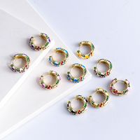 Wholesale Jewelry Geometric Heart Pattern Multicolor Copper Gold-plated Earrings Nihaojewelry main image 4