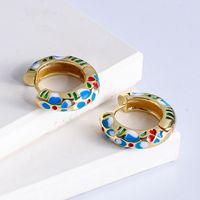 Vente En Gros Bijoux Motif Coeur Géométrique Boucles D&#39;oreilles Plaquées Or Cuivre Multicolore Nihaojewelry main image 3