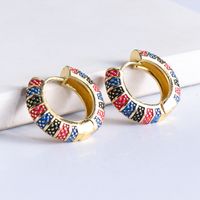 Wholesale Jewelry Geometric Stripe Pattern Multicolor Copper Earrings Nihaojewelry main image 5